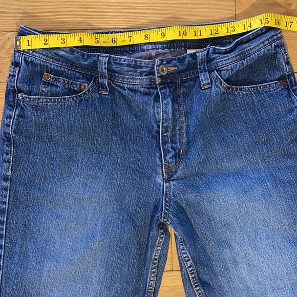 Eddie Bauer Natural Fit High Waist Purple Grey Flannel Plaid Lined Jeans 10P - Picture 9 of 15